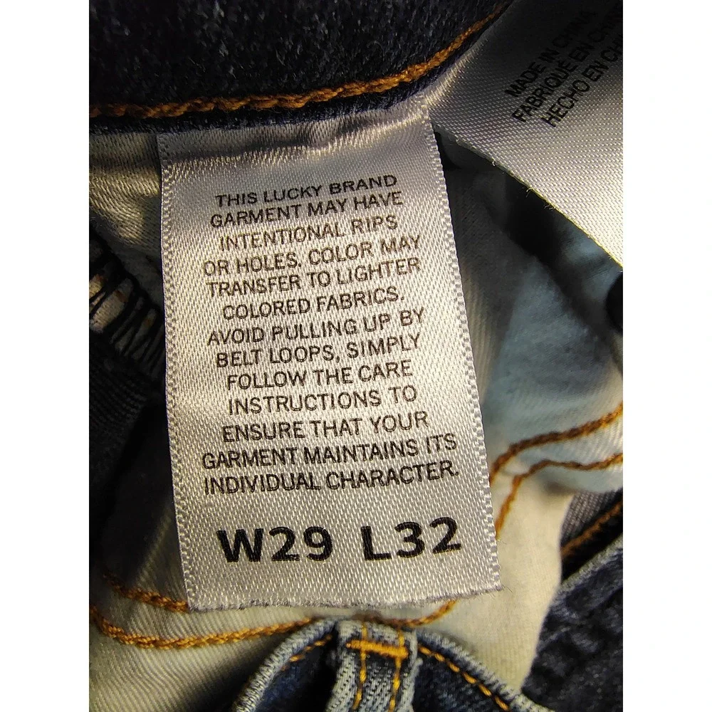 Lucky Brand 121 Slim Straight Mens Jeans 29x32 Dark Wash Blue Denim Stretch